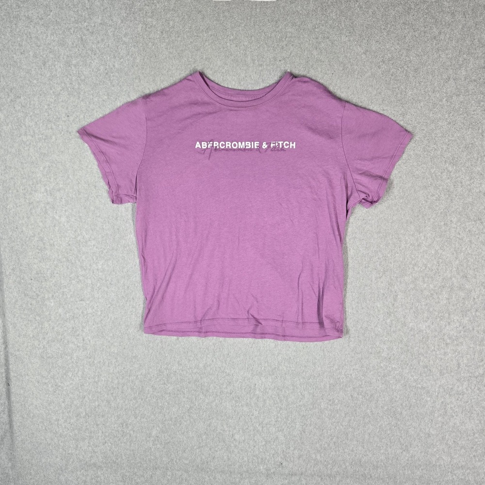 Abercrombie & Fitch Women Shirt L Purple Soft A&F Collection Crew Neck Pullover